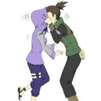 Shikamaru and Hinata kissing